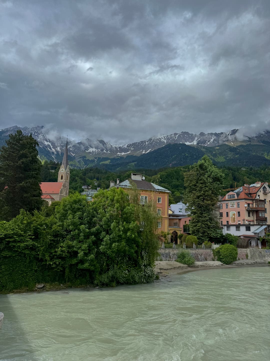 Moody sky over the Inn River